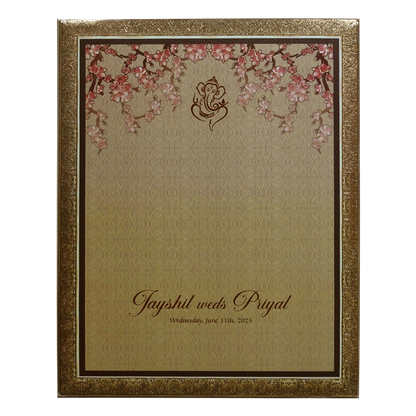 Cream Premium MDF Pop up Wedding Invitation-King of Cards
