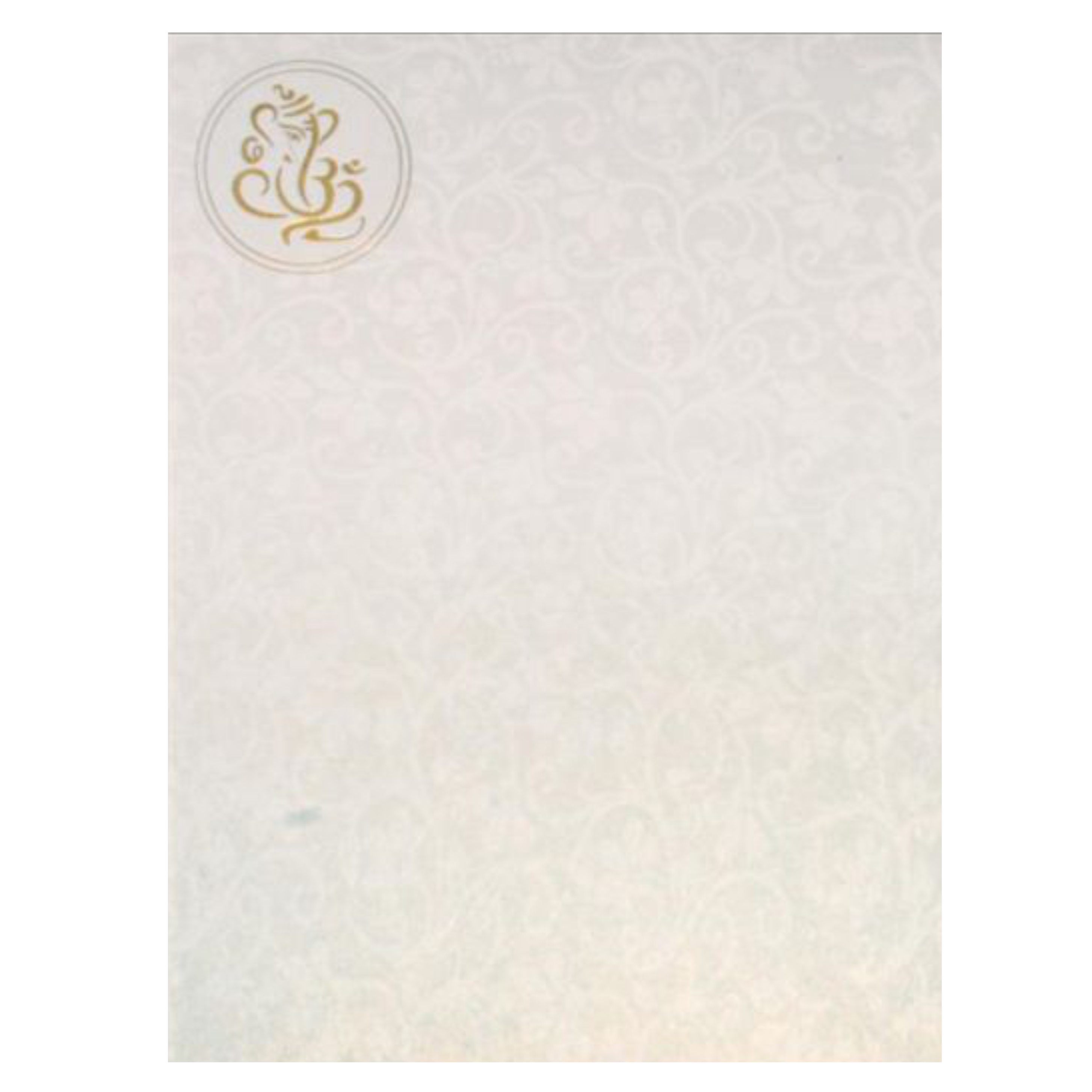 Alluring Ganesha With Flower Cut Gold Foiling Wedding Card - KNK30691