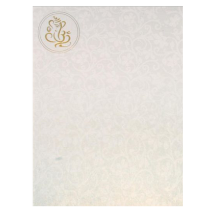 Alluring Ganesha With Flower Cut Gold Foiling Wedding Card - KNK30691