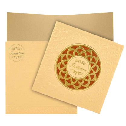 Gorgeous Cream Color Hand Made Wedding Card  - KNK95030