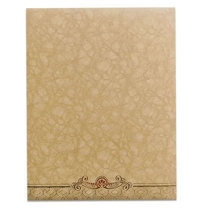 Cream Gold Ganesha Personalized Wedding Card-KNKR5033B