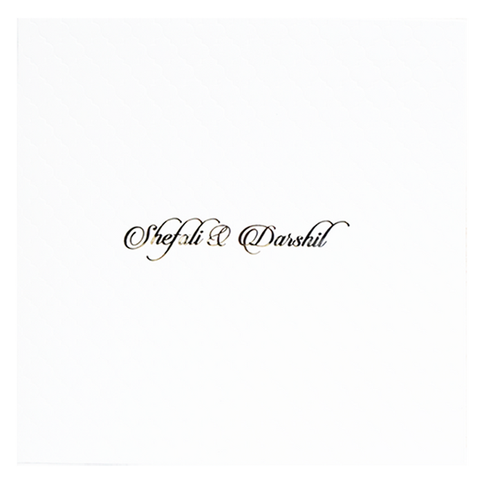 White Embossed Pattern Wedding Card-King of Cards