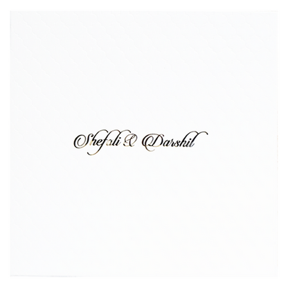 White Embossed Pattern Wedding Card-King of Cards