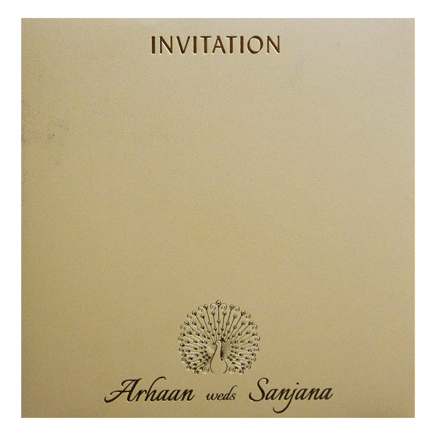 Light Peach Padded Invitation-KRC30450