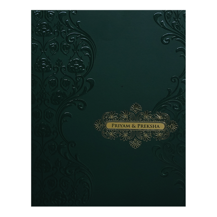 Dark Green Floral Marriage Card-King of Cards