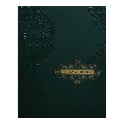 Dark Green Floral Marriage Card-King of Cards