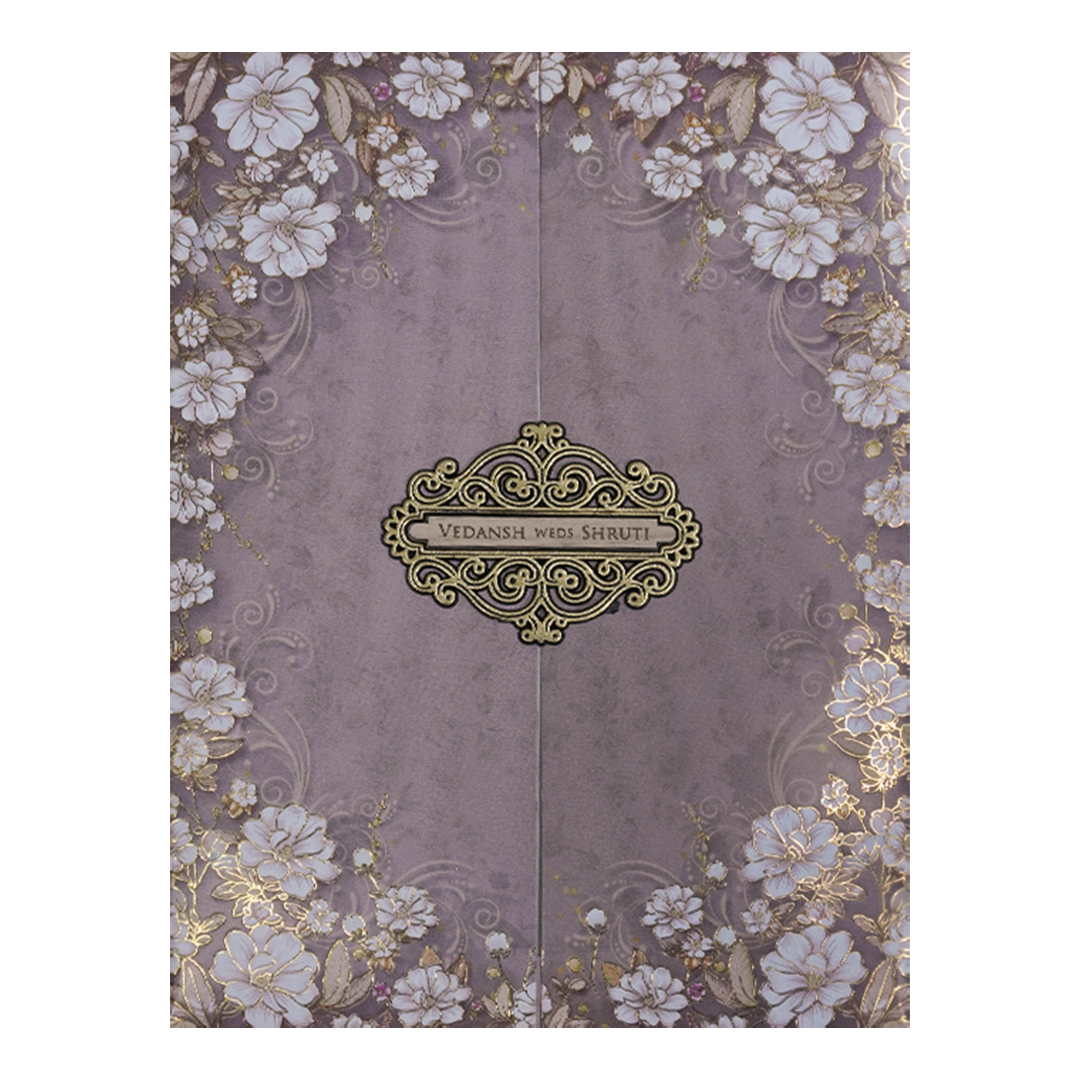Lavender Floral Wedding Card-KSH73170