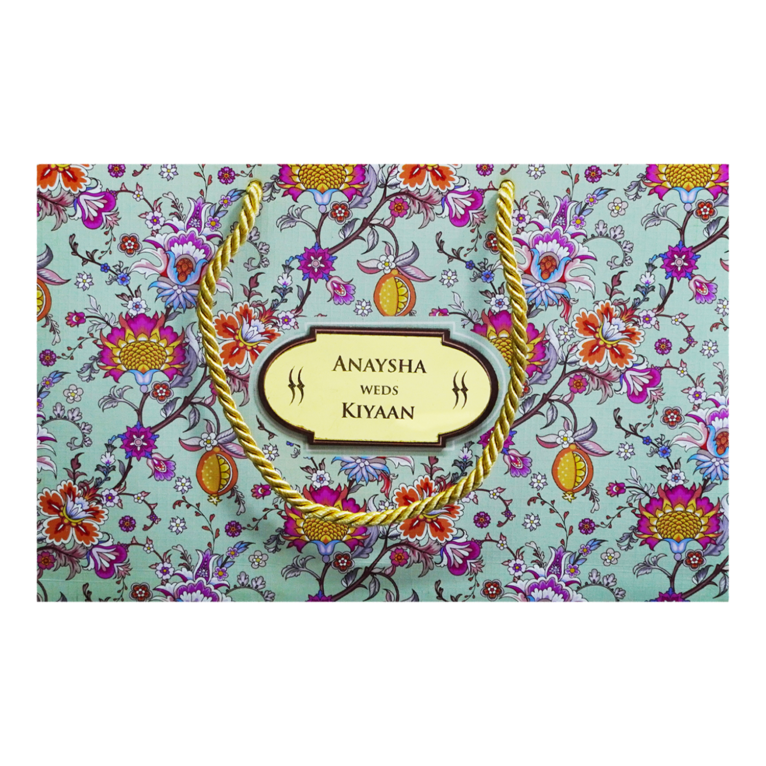Soft Green Floral Wedding Box-KRC30030