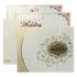 Check out White Gold Embossed Floral Padded Wedding Card at best price.✅WhatsApp Support ✅Express Delivery.|King of cards.