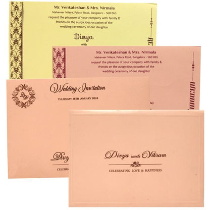 Peach Stiff Board Padded Invitation-KNPR3501P-King of Cards