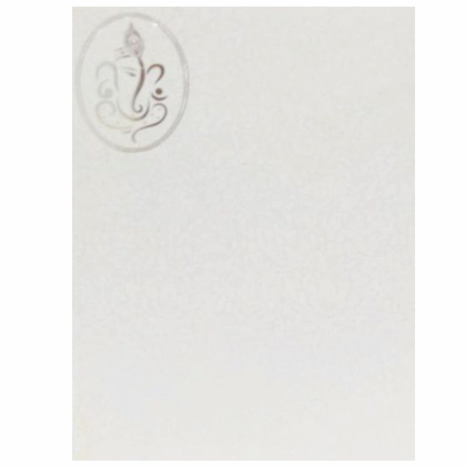 Dazzling White Colour With Ganesha Wedding Card- KNK30730