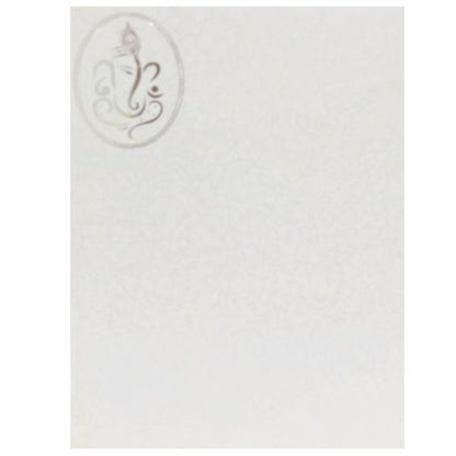 Dazzling White Colour With Ganesha Wedding Card- KNK30730