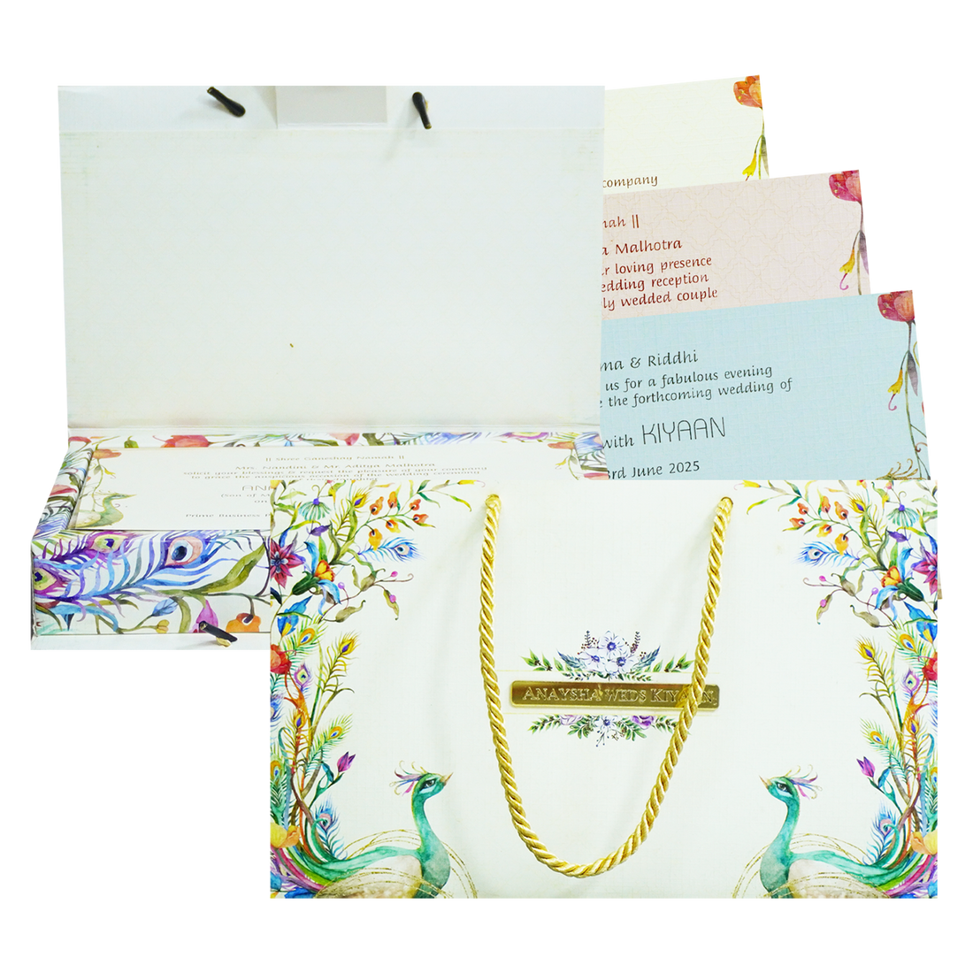 Ivory Floral Wedding Box-KRC30020