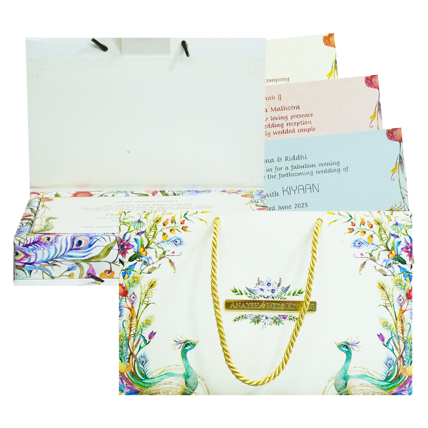 Ivory Floral Wedding Box-KRC30020