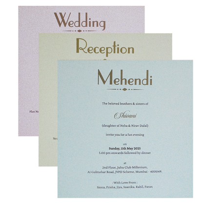 Cream Elephant Padded Wedding Invitation Design-King of Cards