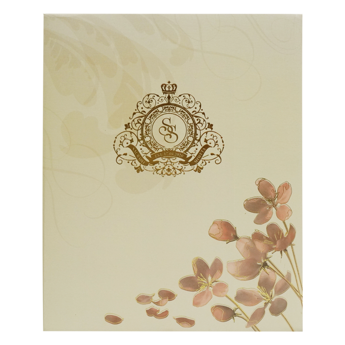 Beige Royal Floral Wedding Card Design-King of Cards