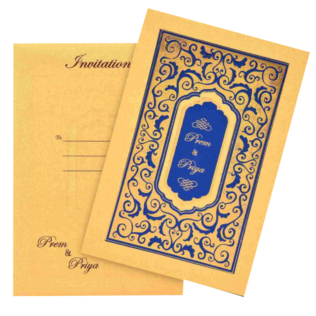 Blue Padding Invitation Card-Knk1870