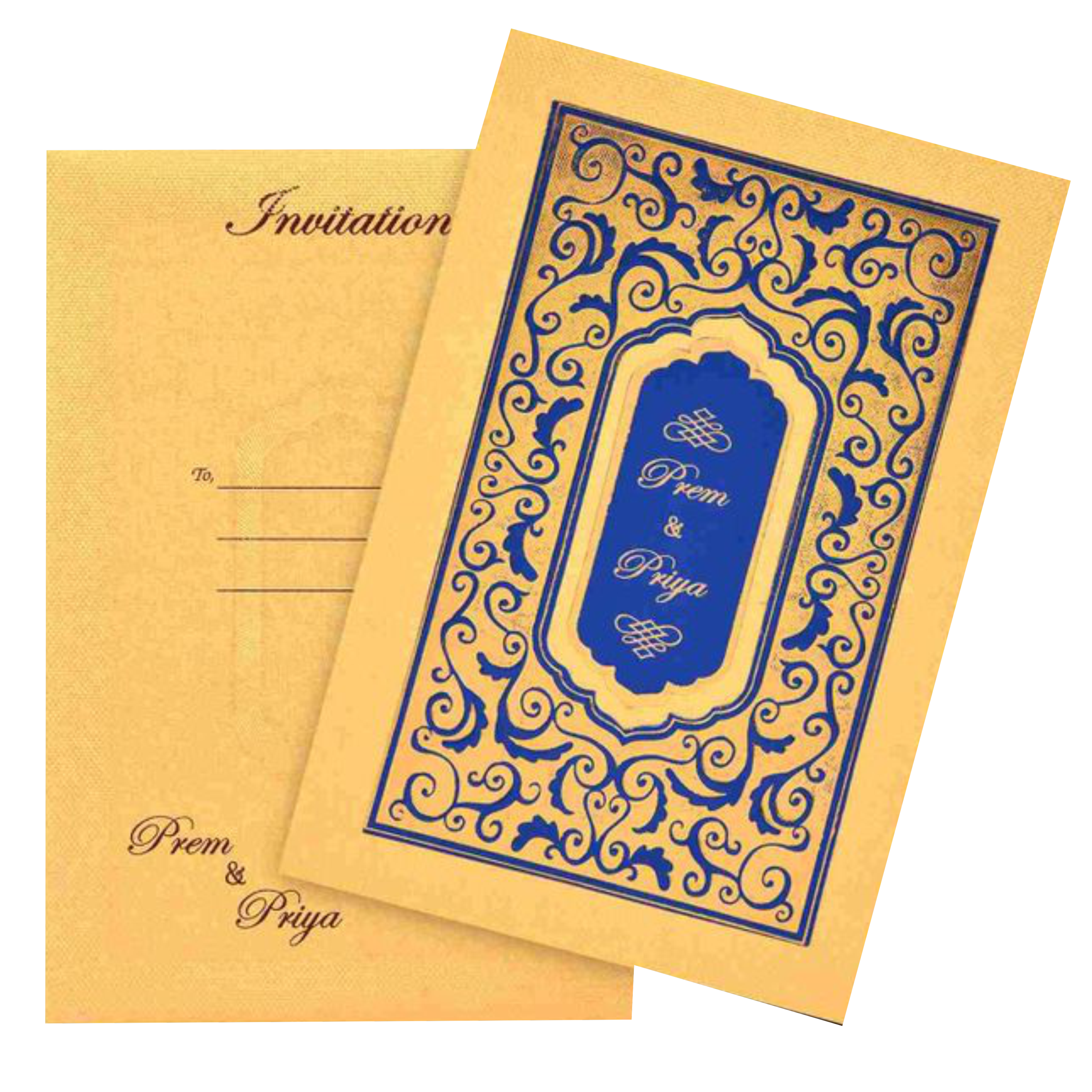 Blue Padding Invitation Card-Knk1870
