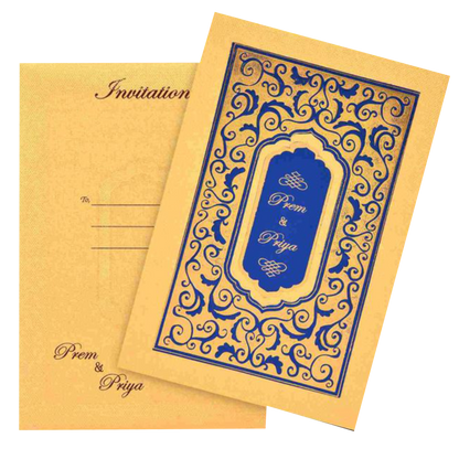 Blue Padding Invitation Card-Knk1870