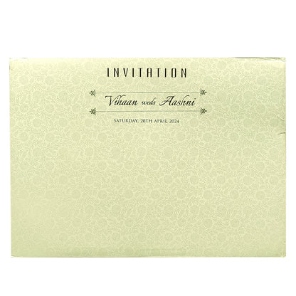 Cream Foil Padded Invitation Card-KRC29690