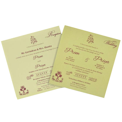 Awestruck Green Shading With Blossom Theme Wedding Card - KND8005G-King of Cards