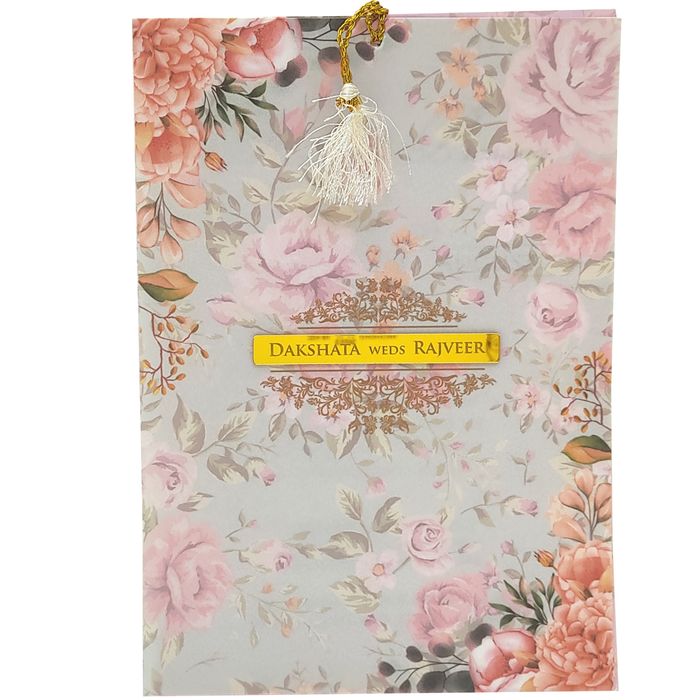 Cream Tracing Sheet Wedding Card-King of Cards