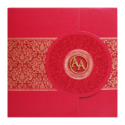 Red Floral Door Box Wedding Card-King of Cards