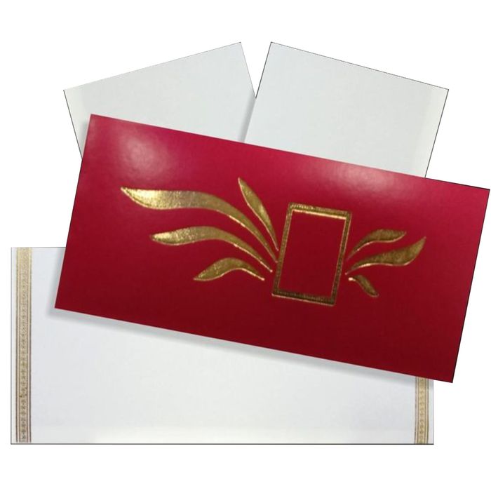 Royal Red Shading With Gold Foiling Blossom Personal Wedding Card - KNHM817R-King of Cards