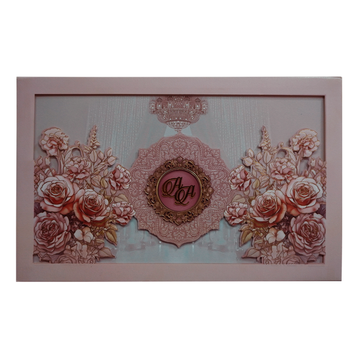 Cream Premium Padded Wedding Invitation-King of Cards