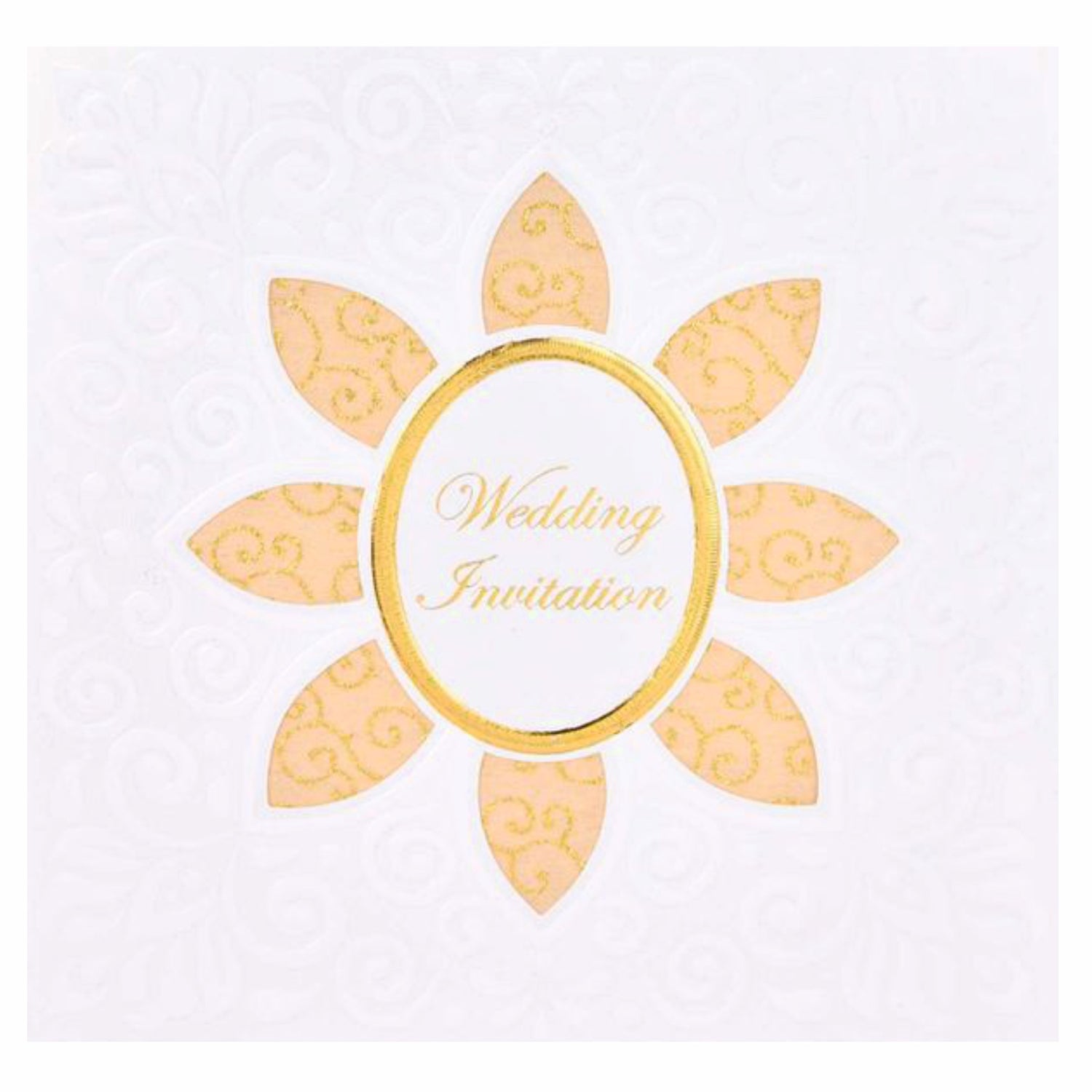 Beautiful Blossom Cut With White Shading Wedding Card - KNK30531