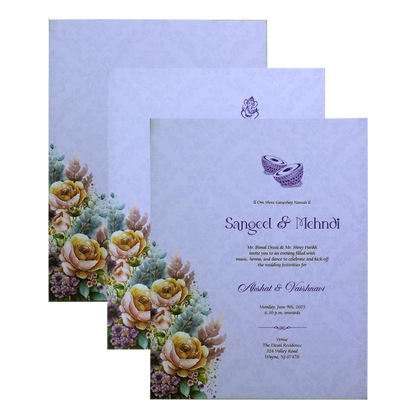 Purple Premium Padded Invitation Card-King of Cards