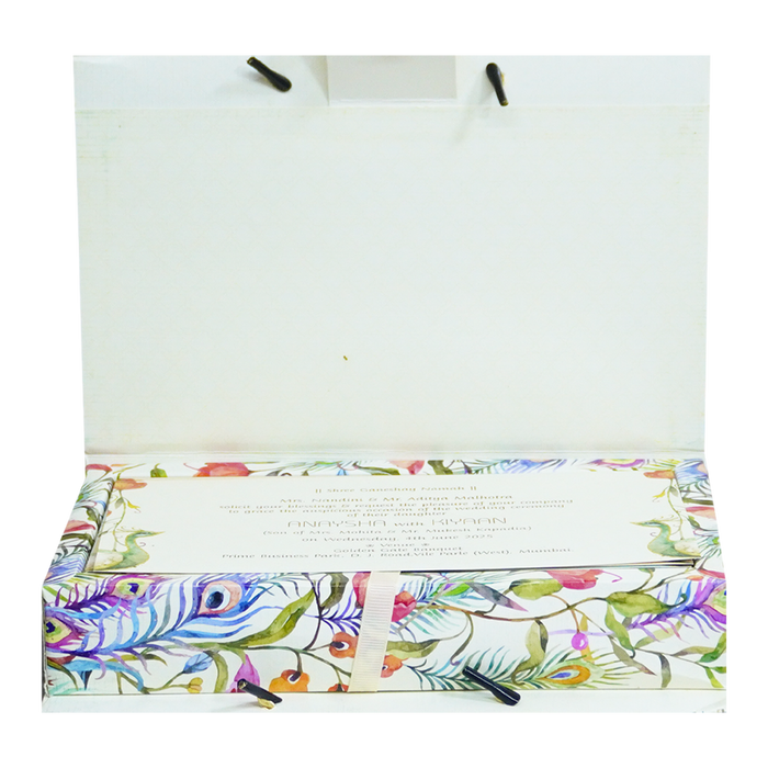 Ivory Floral Wedding Box-King of Cards