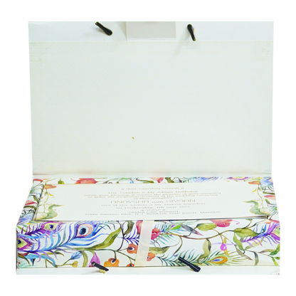 Ivory Floral Wedding Box-King of Cards