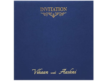 Blue Padded Invitation Card-King of Cards