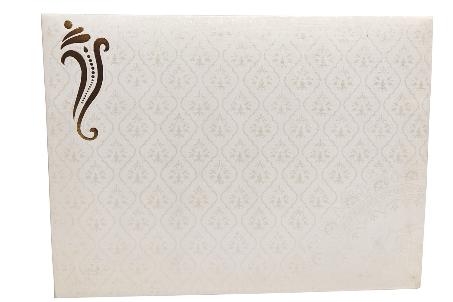 White Ganesha Invitation Card-KNND5540G