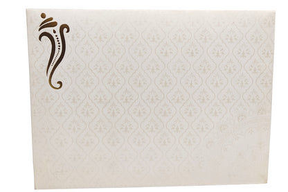White Ganesha Invitation Card-KNND5540G