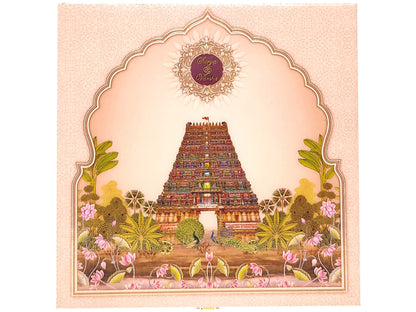 Pink Premium Balaji Padmavati Theme Invitation Card-KNKUP055