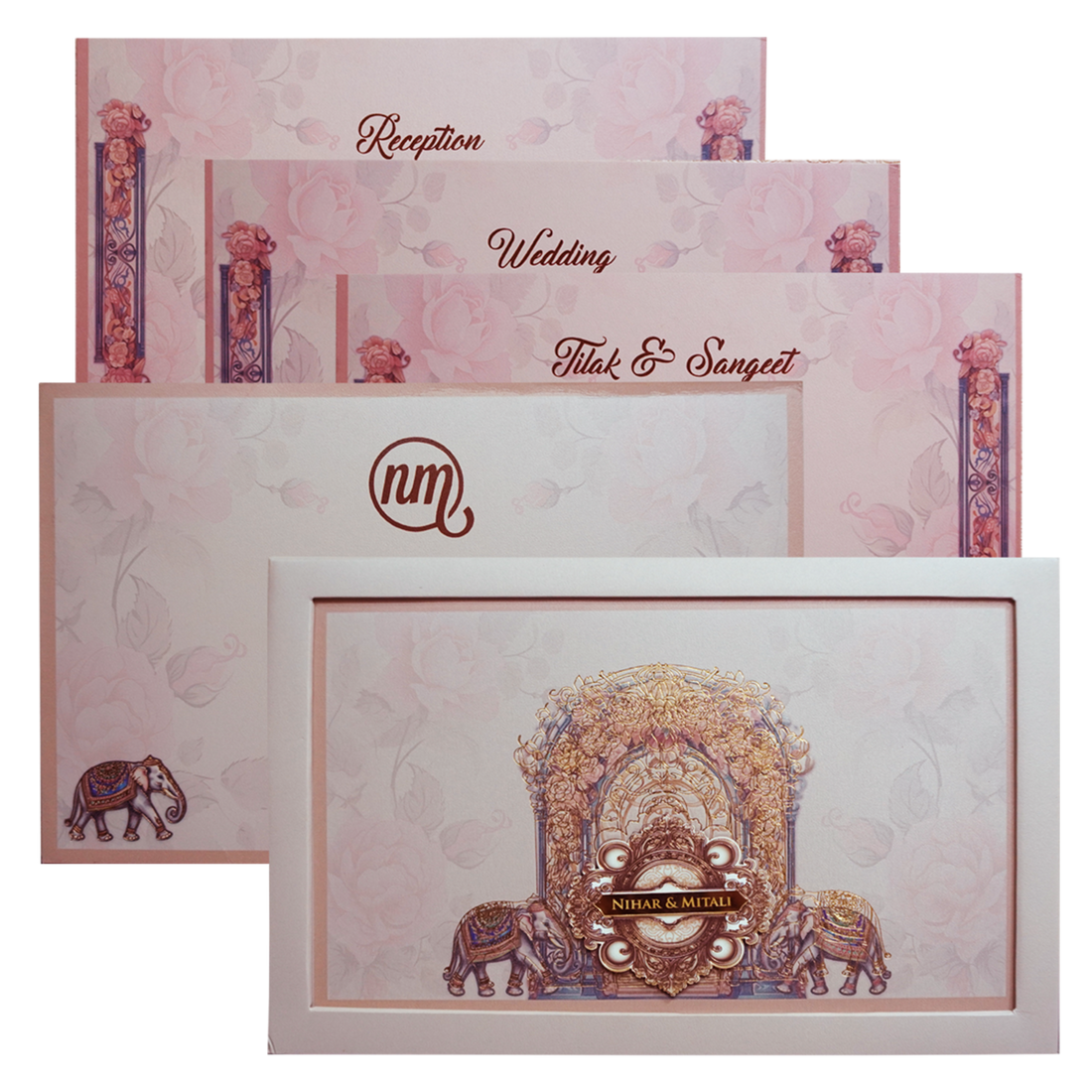 Peach Pink Premium Padded Invitation-KPR24370