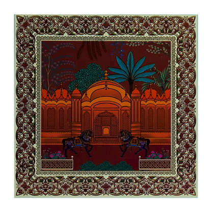 Blue Royal Horse Box Wedding Invitation-KBX1304