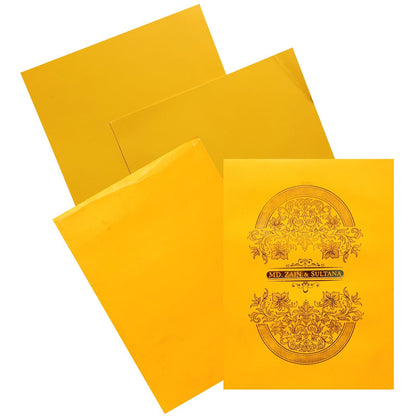 Gold Padded Floral Design Invitation Card-KNPS9501O