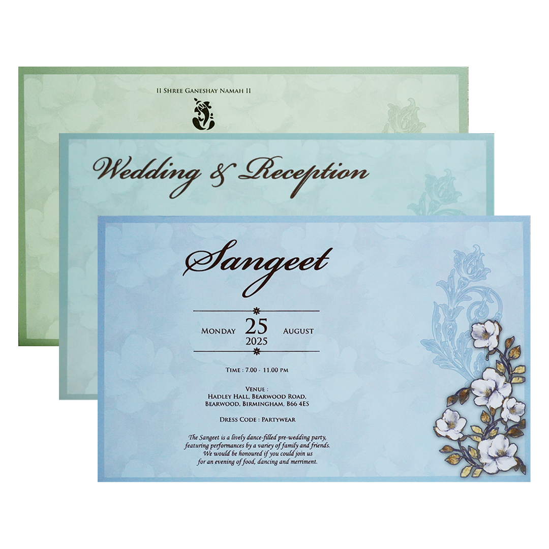 Yellow Floral Padded Wedding Card-KPR23830