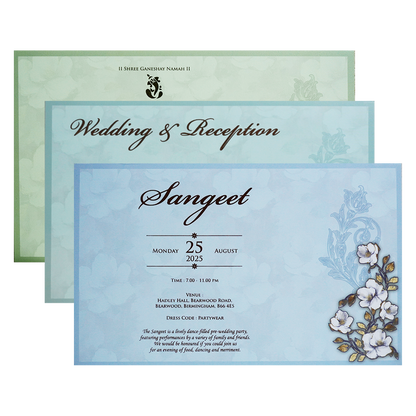 Yellow Floral Padded Wedding Card-KPR23830