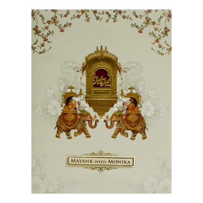 Beige Royal Wedding Box Invitation-KAC05940
