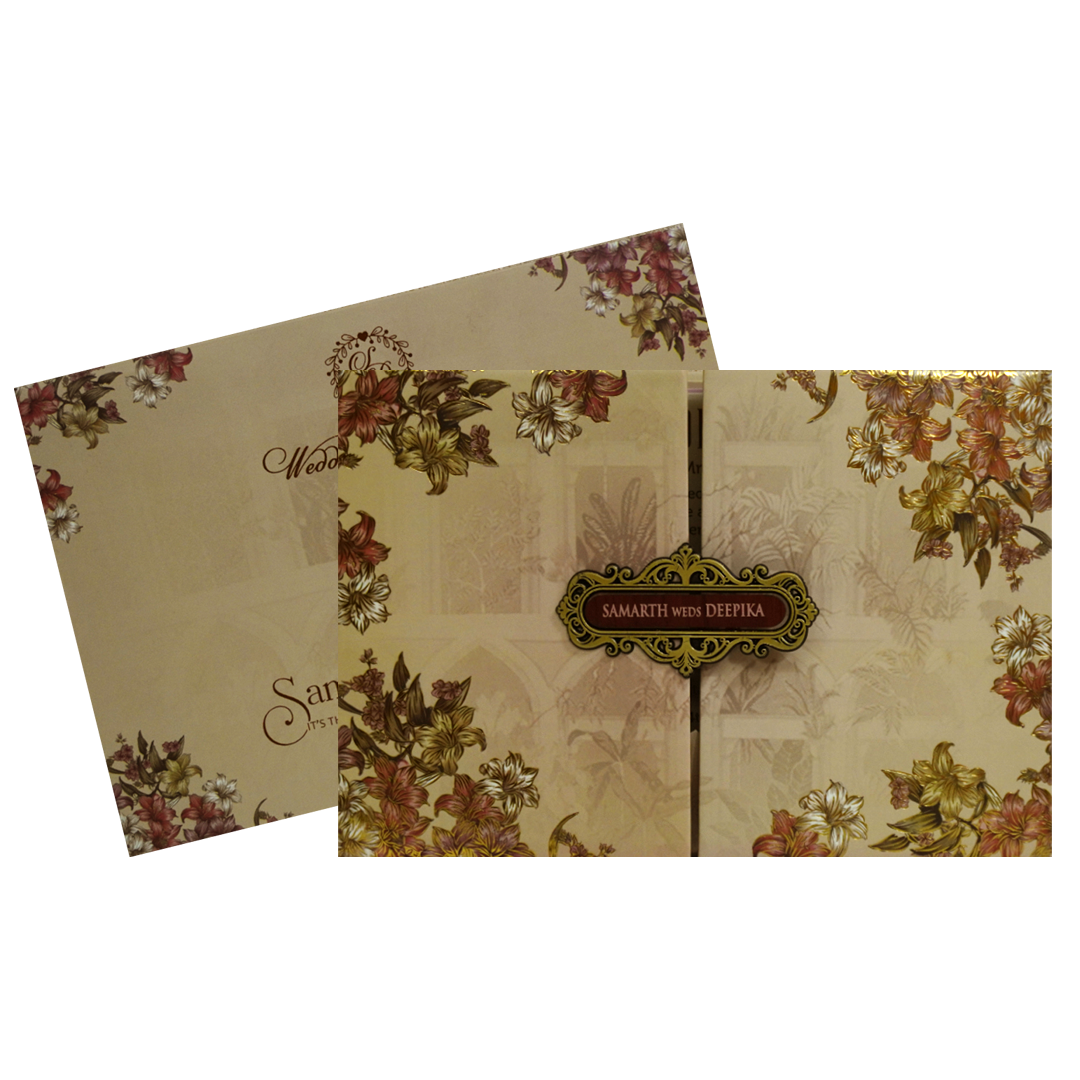 Pale Barley Brown Wedding Card-KVN07170