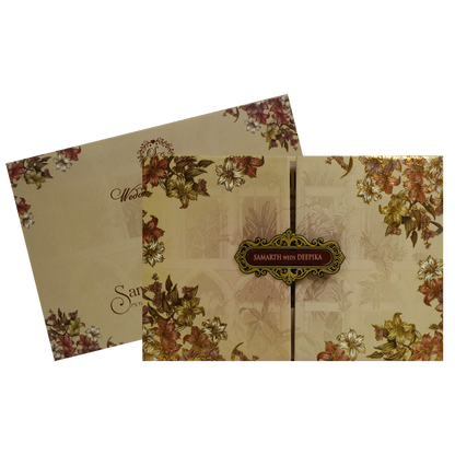 Pale Barley Brown Wedding Card-KVN07170