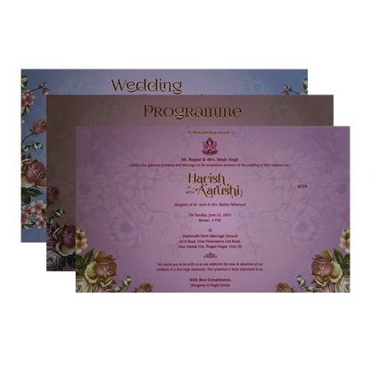 Water Green Royal Wedding Card-KVN07250