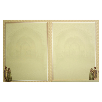 Cream Bride Groom Nameplate Wedding Card-KNKJ1134