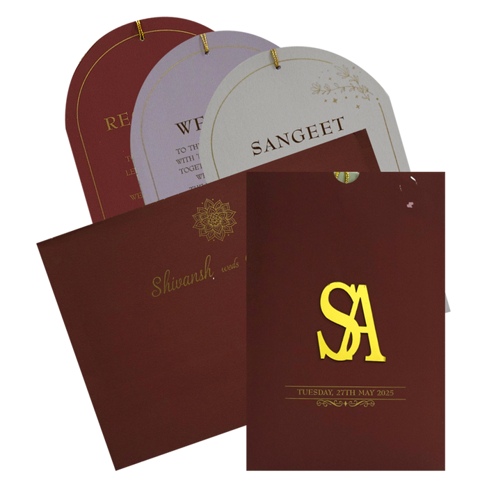 Wine Red Wedding Card-King of Cards