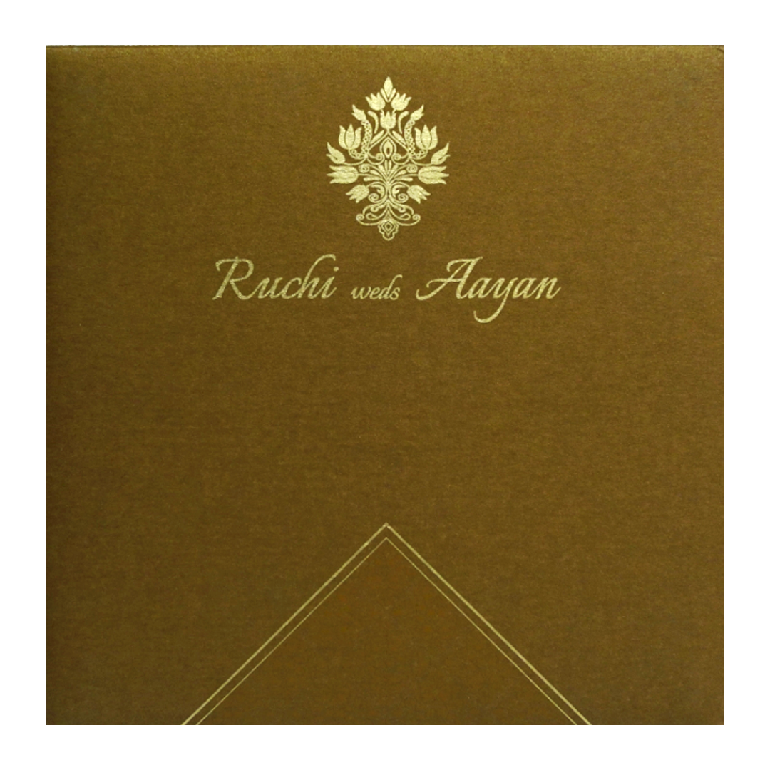 Brown Pattern Wedding Invitation-KRC30141