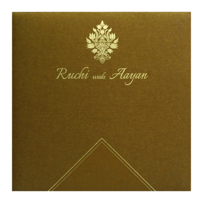 Brown Pattern Wedding Invitation-KRC30141
